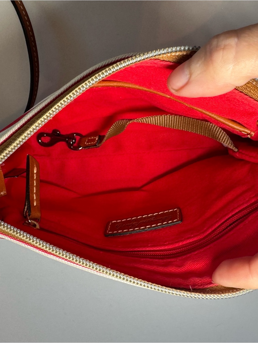 Dooney & Bourke Sullivan Coated Cotton Crossbody Pouchette. - Picture 7 of 11